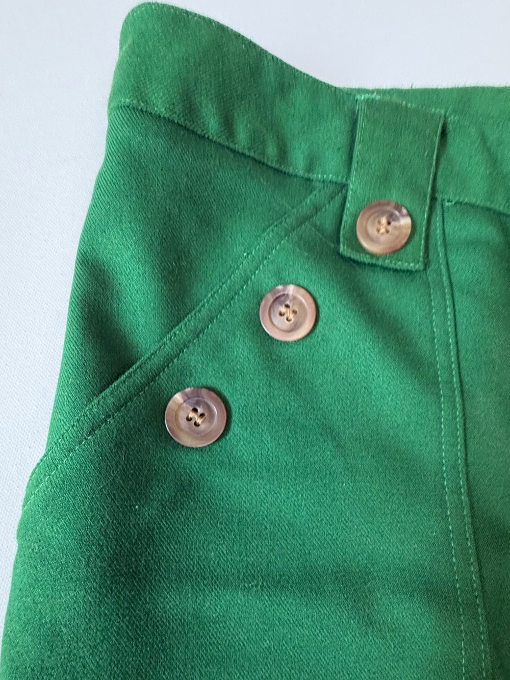 Corey Lynn Calter Green Wide Leg Pants High Rise Trouser Flare Size 12 - Picture 7 of 13